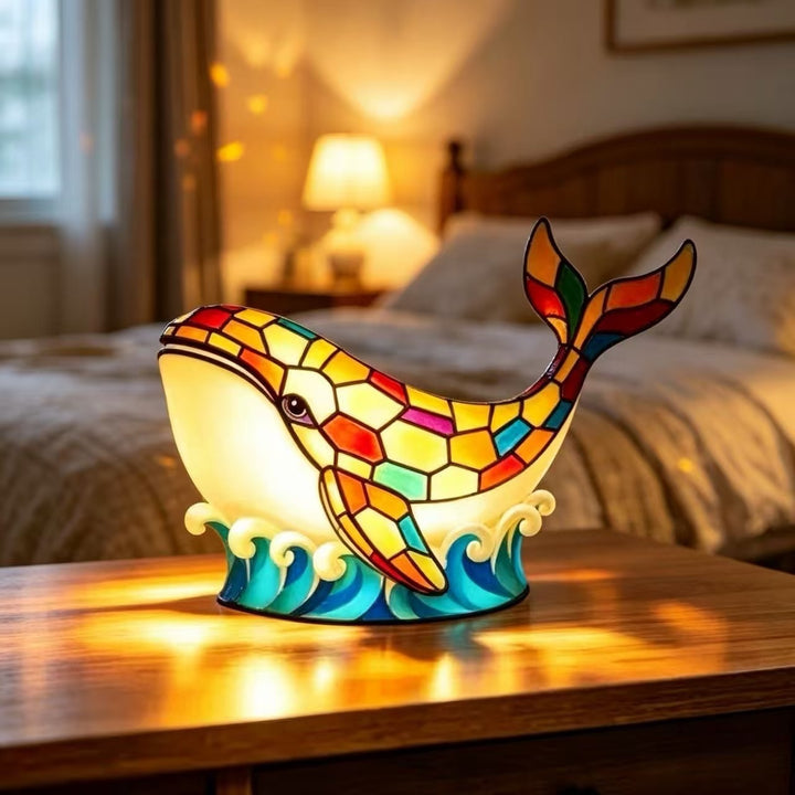 Stained Glass Dolphin Night Light Lamp Stornfield