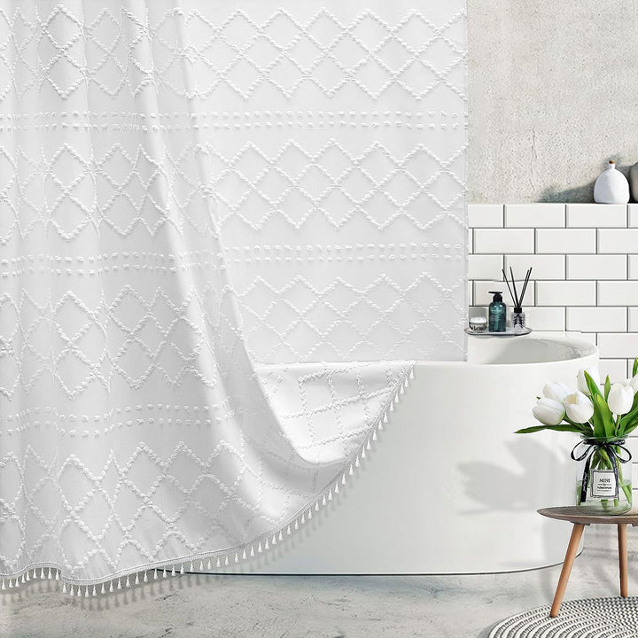Elegant Textured Shower Curtain Stornfield