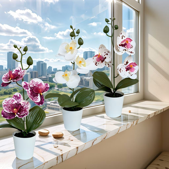 Realistic Faux Orchid Arrangement