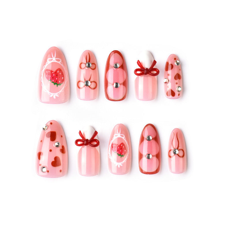 Decorative Strawberry-Themed Press-On Nail Tips Stornfield