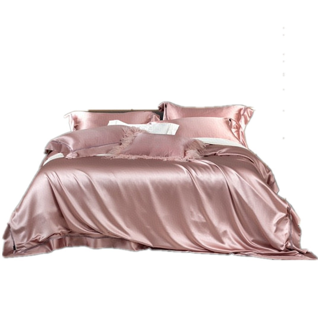 Luxury Mulberry-Silk-Feel Satin Bedding Ensemble