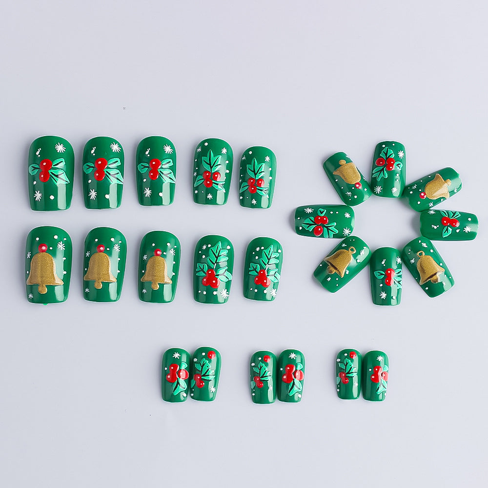 Festive Holiday-Themed Press-On Nail Art Stornfield 1787543135