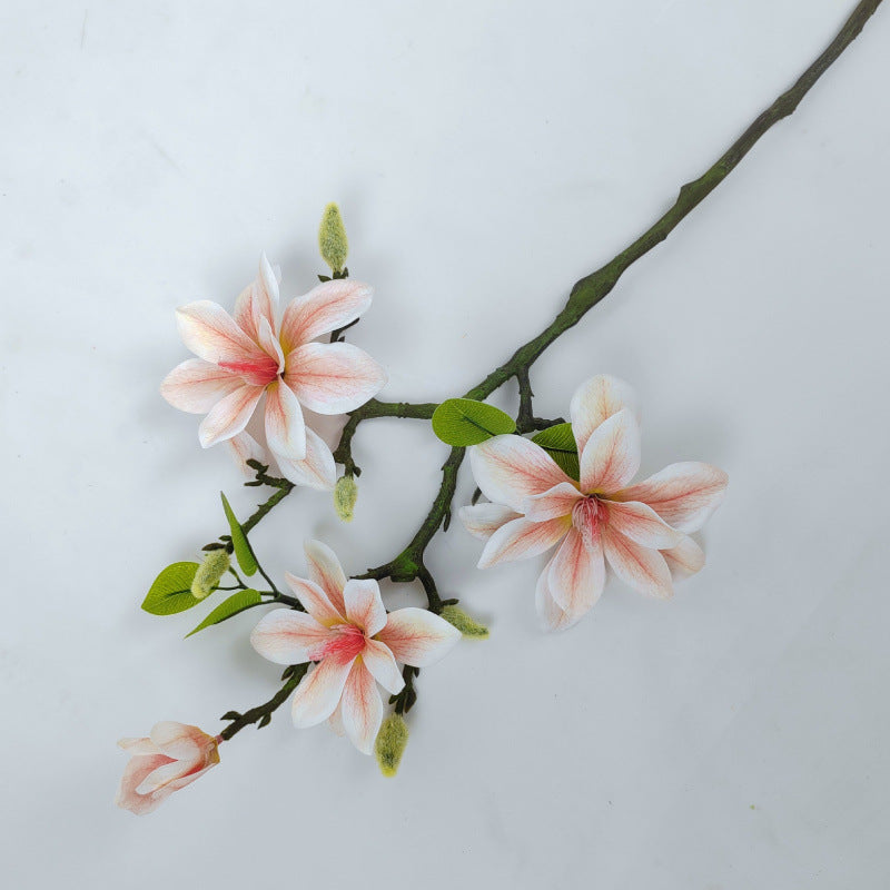 Lifelike Floral Stem with Soft Petals