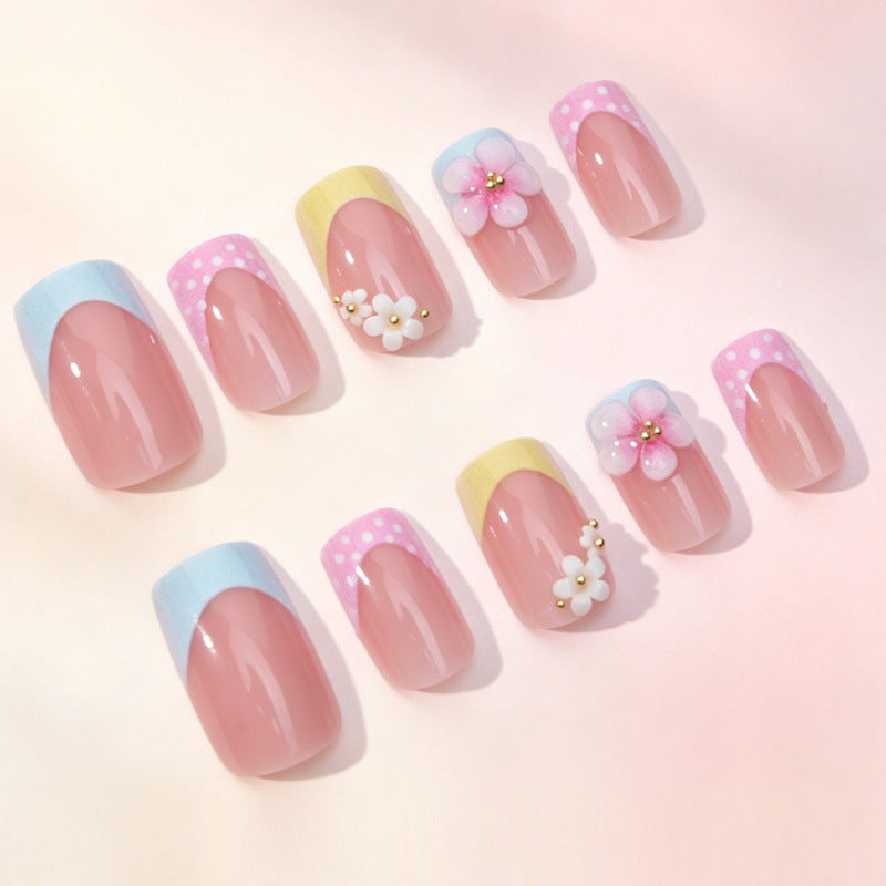 Floral Decorative Press-On Nail Set 1790738756