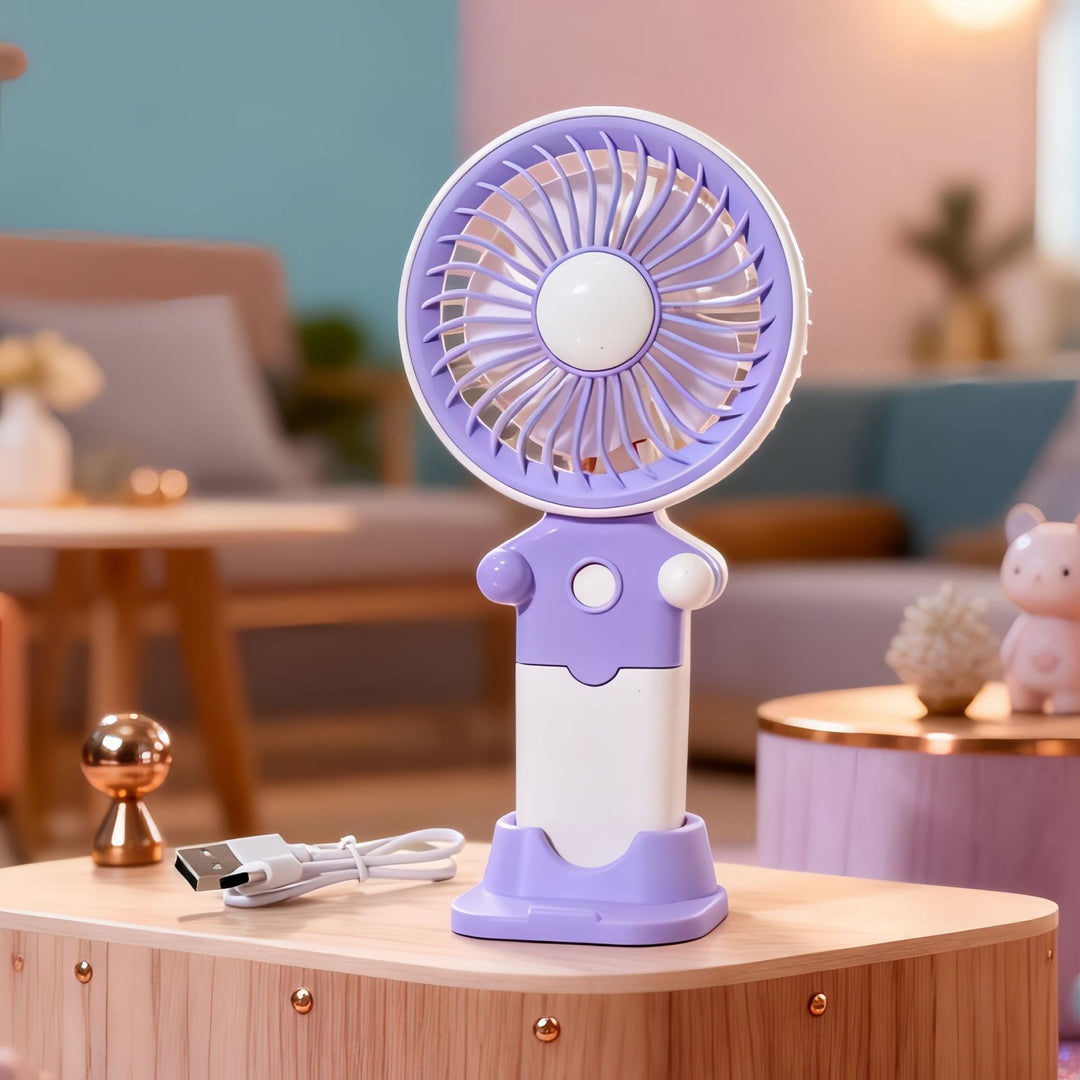 Women's Portable Hand Fan with USB Charging Function and Flexible Tilt Adjustment Stornfield