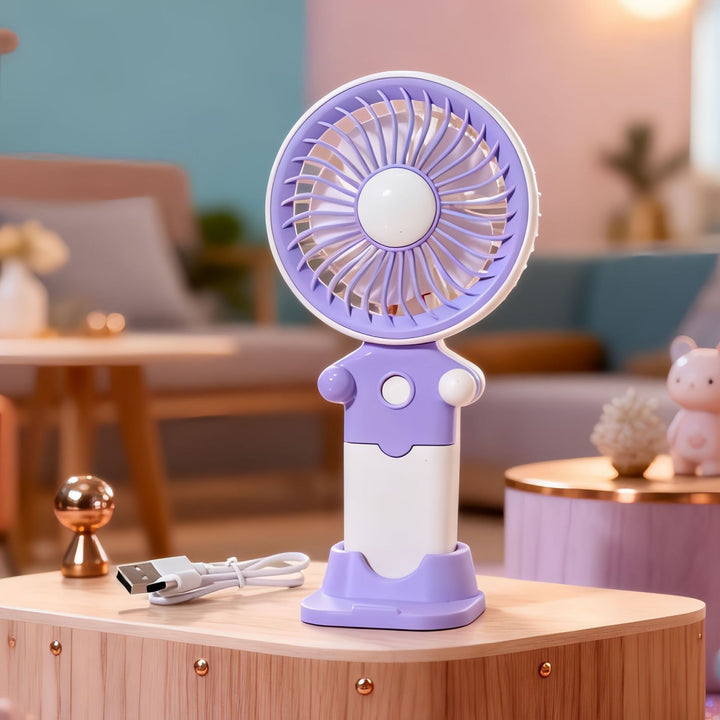 Women's Portable Hand Fan with USB Charging Function and Flexible Tilt Adjustment Stornfield