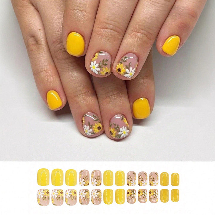 Artistic Floral Press-On Nail Art Set Stornfield