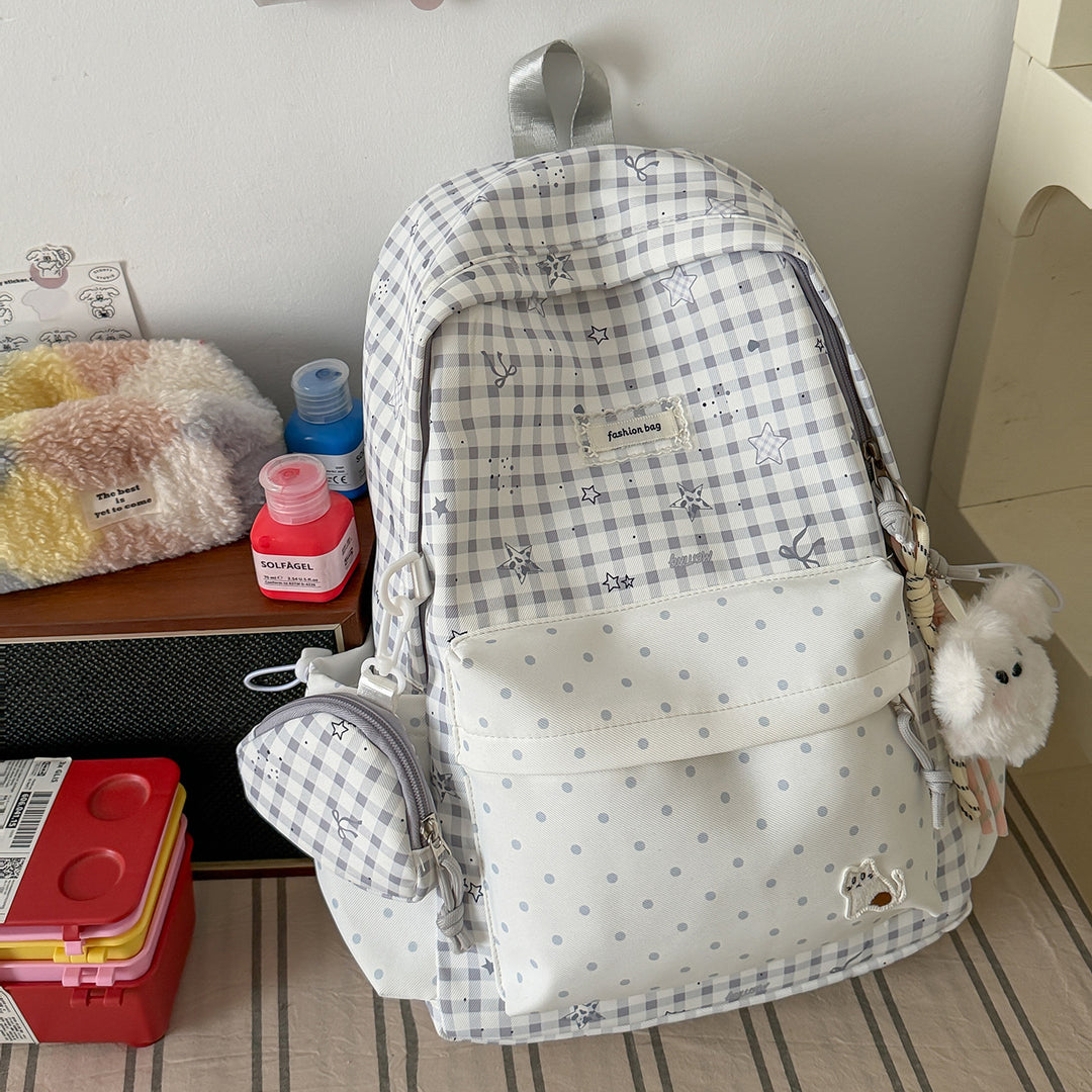 Stylish Checks Print Casual Backpack Stornfield