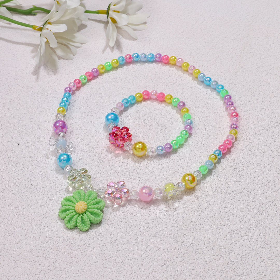 Playful jewelry set with flower pendant Stornfield