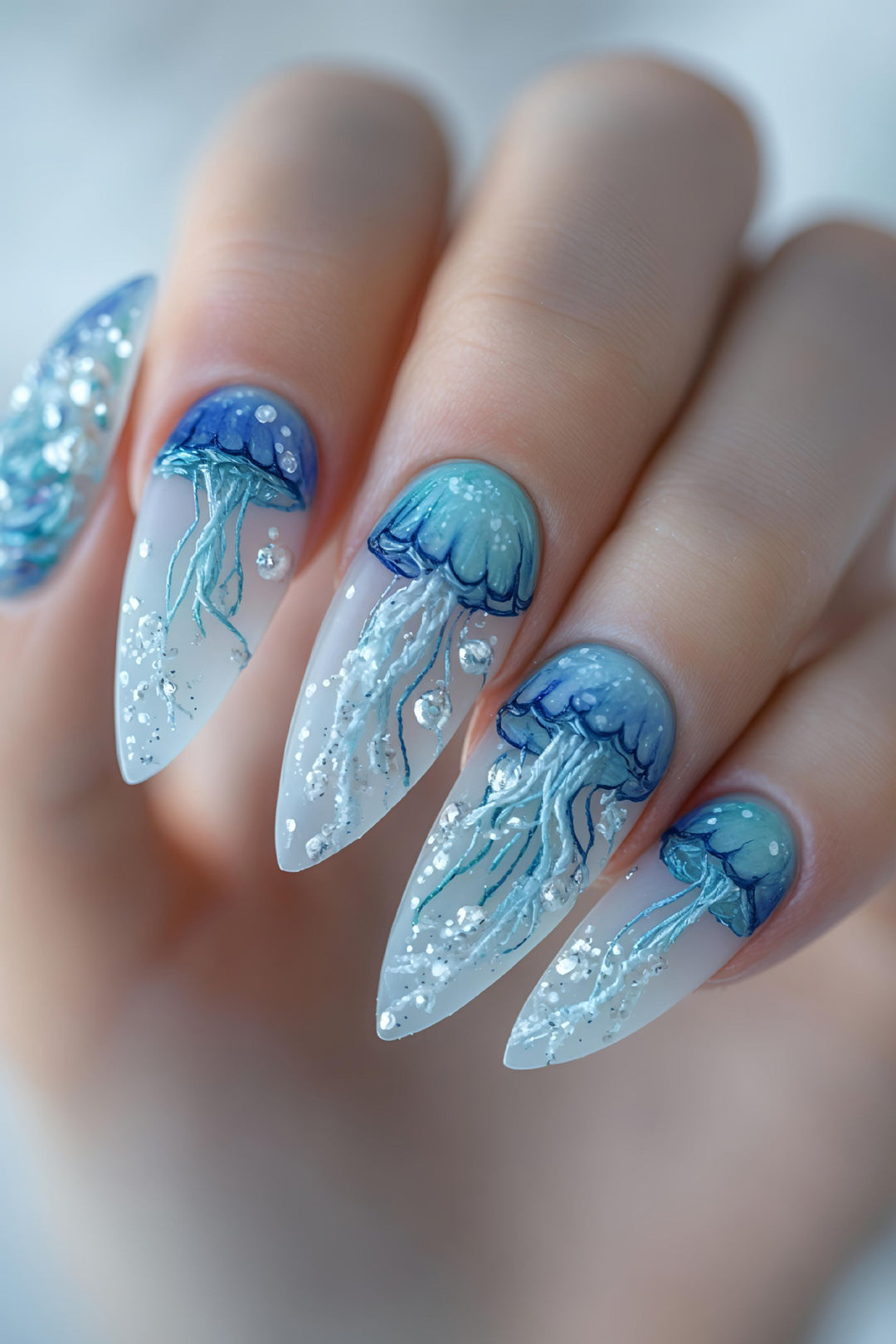 Artistic Jellyfish Design Nail Art Stornfield
