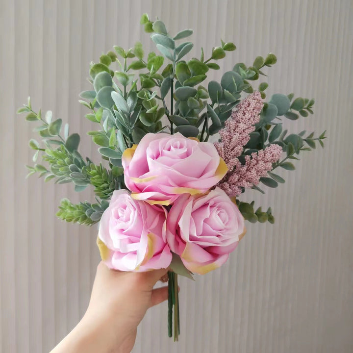 Lifelike Yellow Rose Bouquet Arrangement