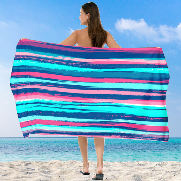 XXL Beach blanket with colorful stripe pattern Stornfield