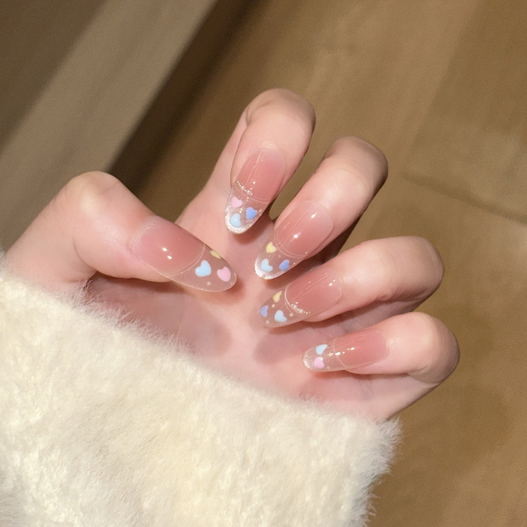 Heart-Themed Stiletto Press-On Nail Set Stornfield