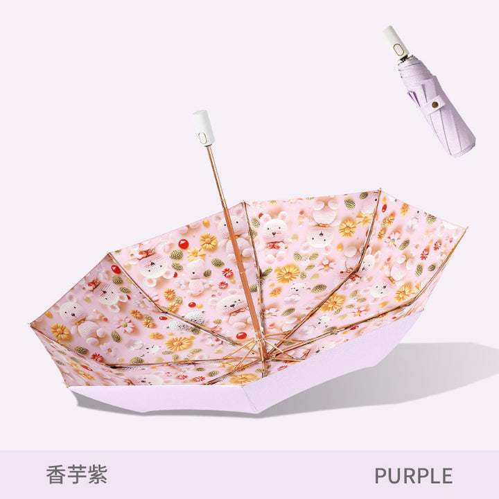 Ladies Folding Umbrella with Cute Animal Design Stornfield