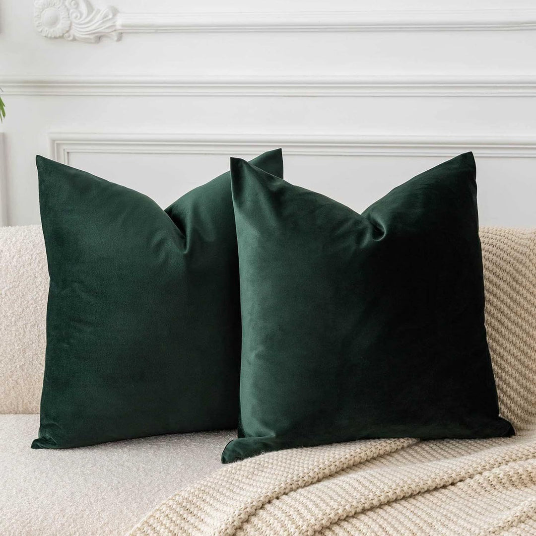Plush Velvet Lumbar and Square Throw Pillow Covers