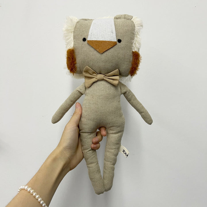 Soft Linen Superhero Mouse Plush with Detachable Cape