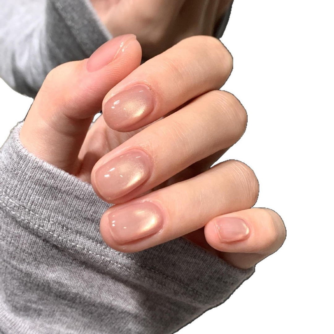Shiny artificial nails with natural effect Stornfield