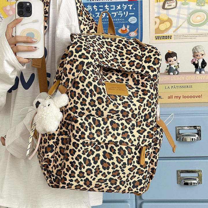 Playful Leopard Print School Backpack Stornfield