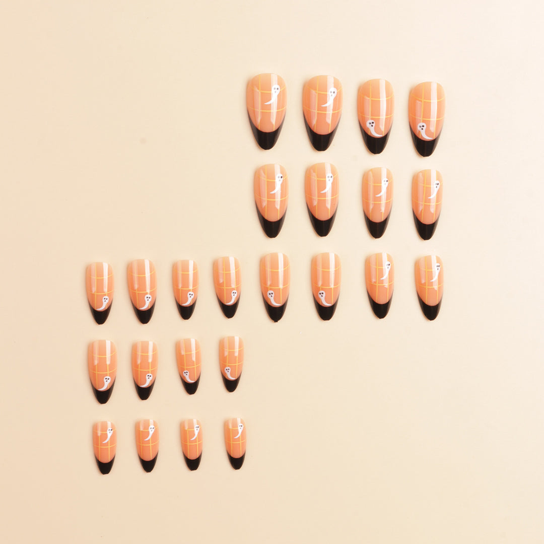 Artistic Ghost-Themed Press-On Nail Tips Stornfield
