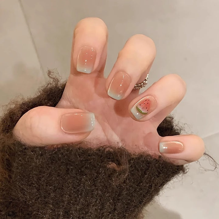 Artificial nails in cheerful watermelon design Stornfield