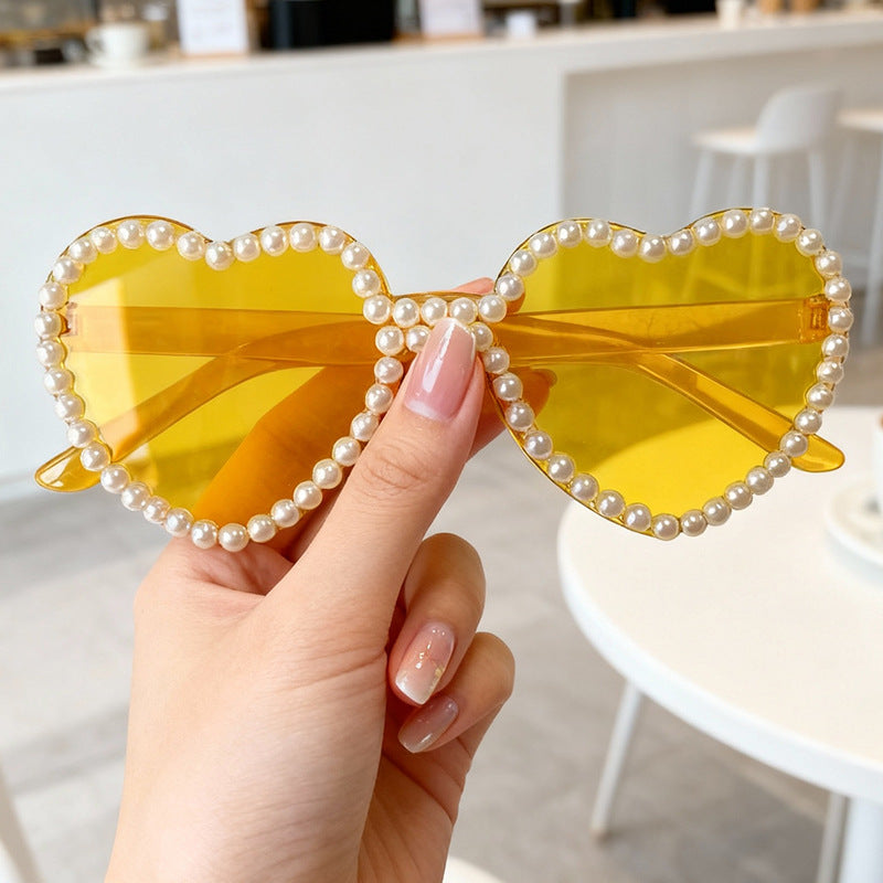 Heart-Shaped Pearl-Accent Sunglasses Stornfield