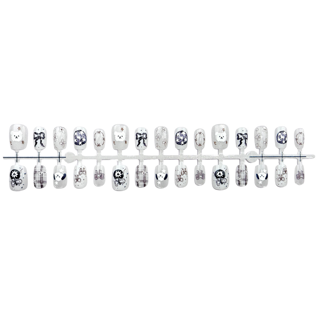 Cute Character-Designed Press-On Nail Art Set