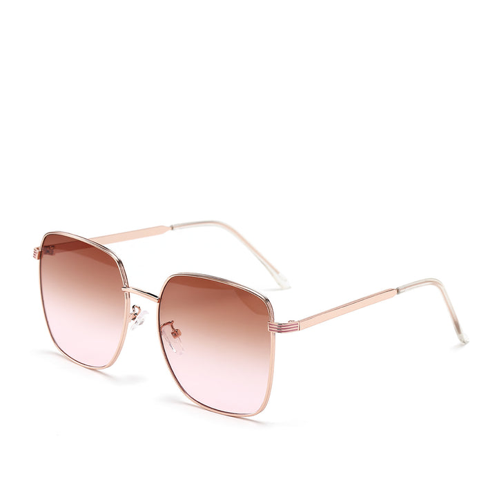 Women's square sunglasses with elegant metal frame and mirrored lenses Stornfield
