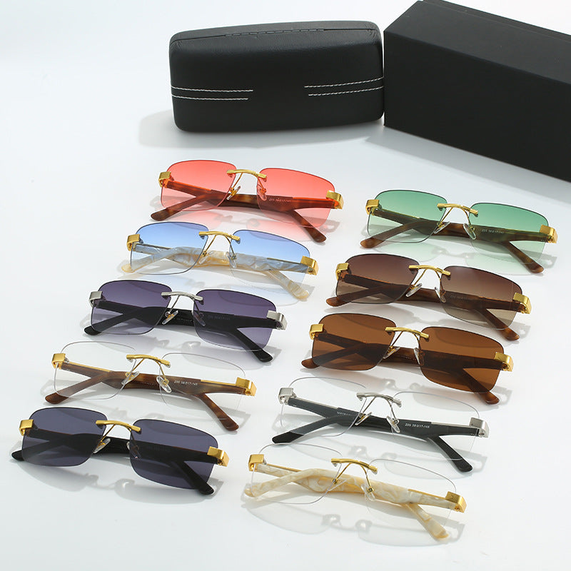 Women’s fashionable half-frame glasses with elegant metal and plastic mix Stornfield