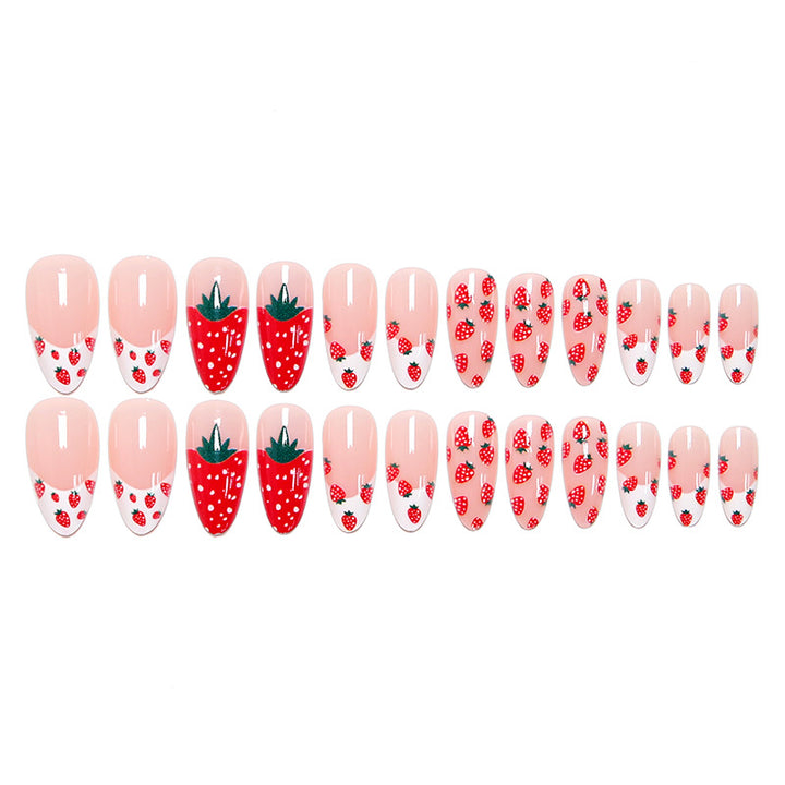 Artificial nail set with fruity strawberry pattern Stornfield