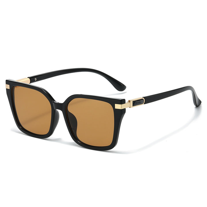 Oversized Square Frame Sunglasses with Gold Accents Stornfield