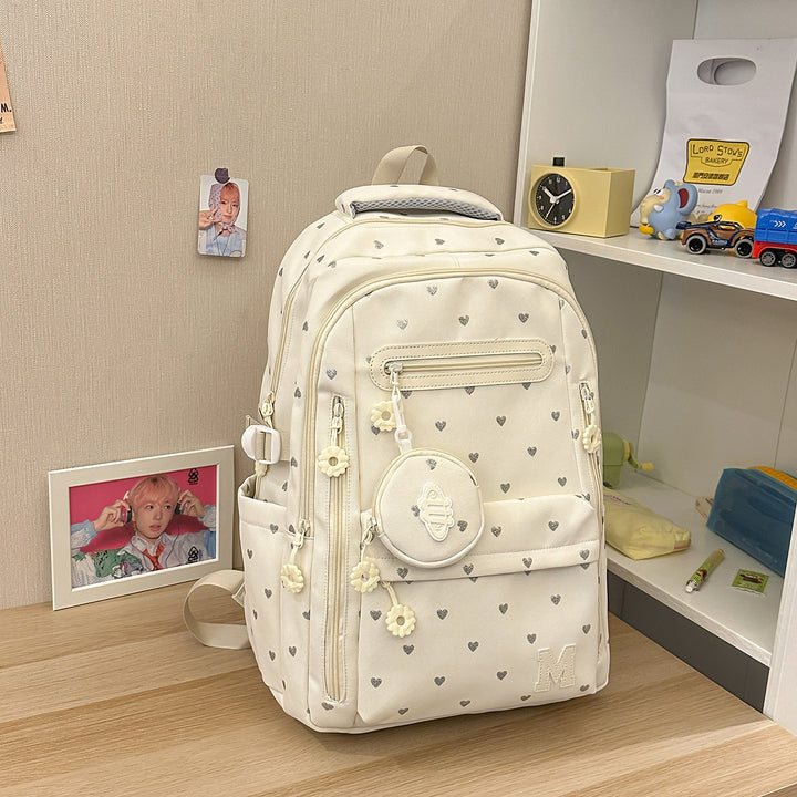 Heart-Patterned Adventure Backpack Stornfield