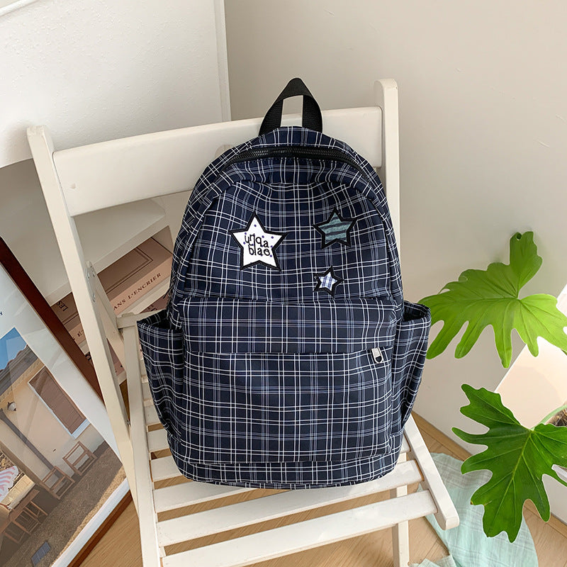 Stylish Practical Grid-Patterned Backpack Stornfield