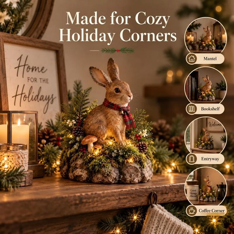 Decorative rabbit with Christmas motif Stornfield