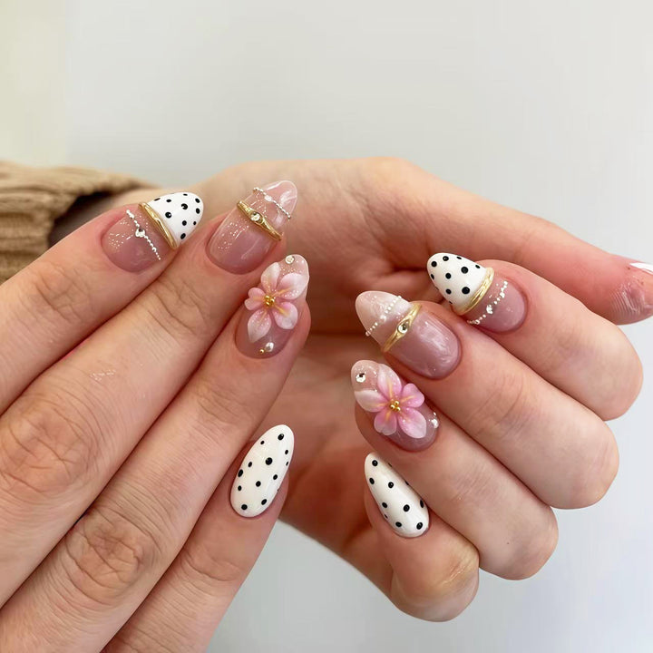 Creative Floral-Embellished Press-On Nails