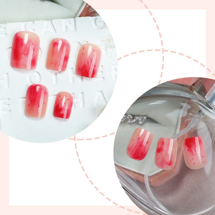 Trendy artificial nail set with modern marble and ombre design Stornfield