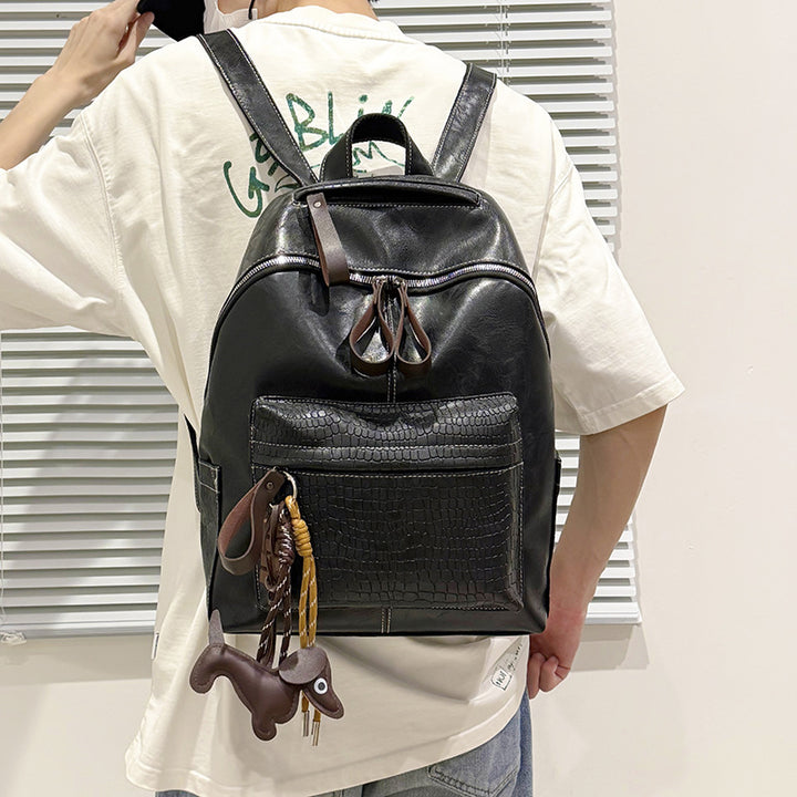 Stylish Crocodile-Patterned Leather Backpack Stornfield