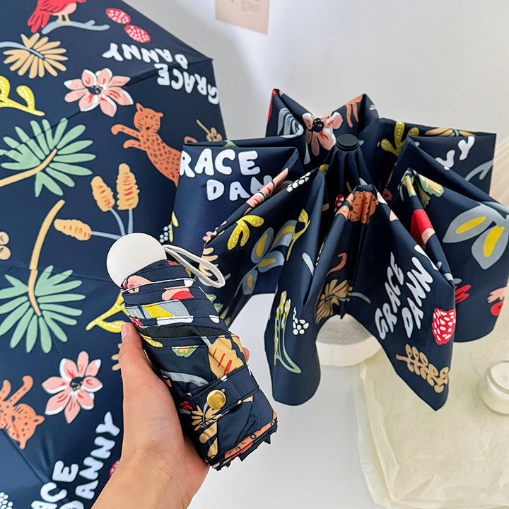 Women Folding Umbrella with Striking Flower Pattern Stornfield