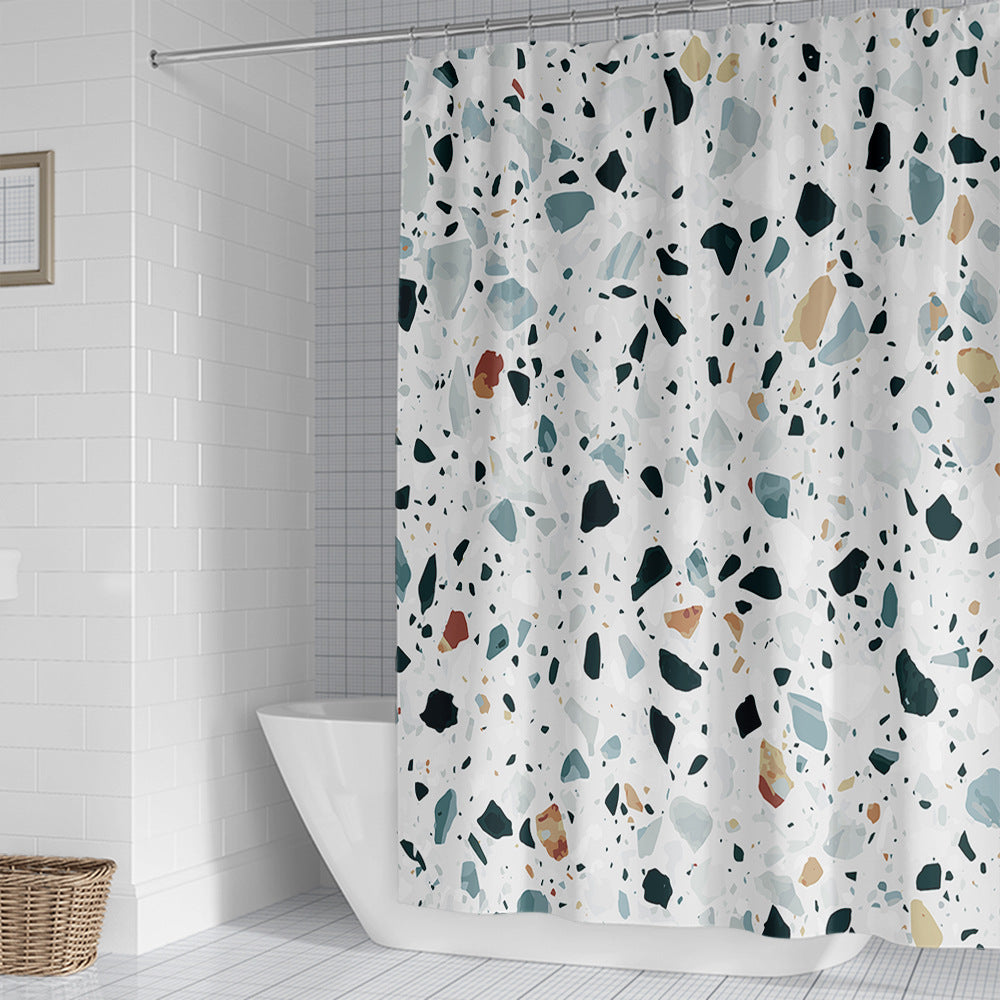 Stylish Terrazzo Print Shower Curtain Stornfield