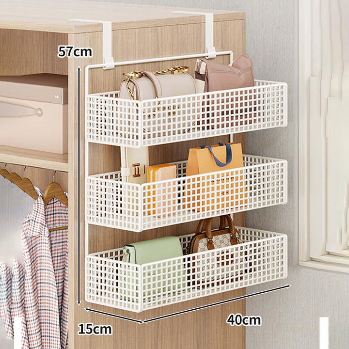Overdoor Mesh Storage Organizer with Hooks
