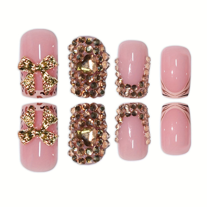 Glamorous Rhinestone-Embellished Press-On Nails Stornfield