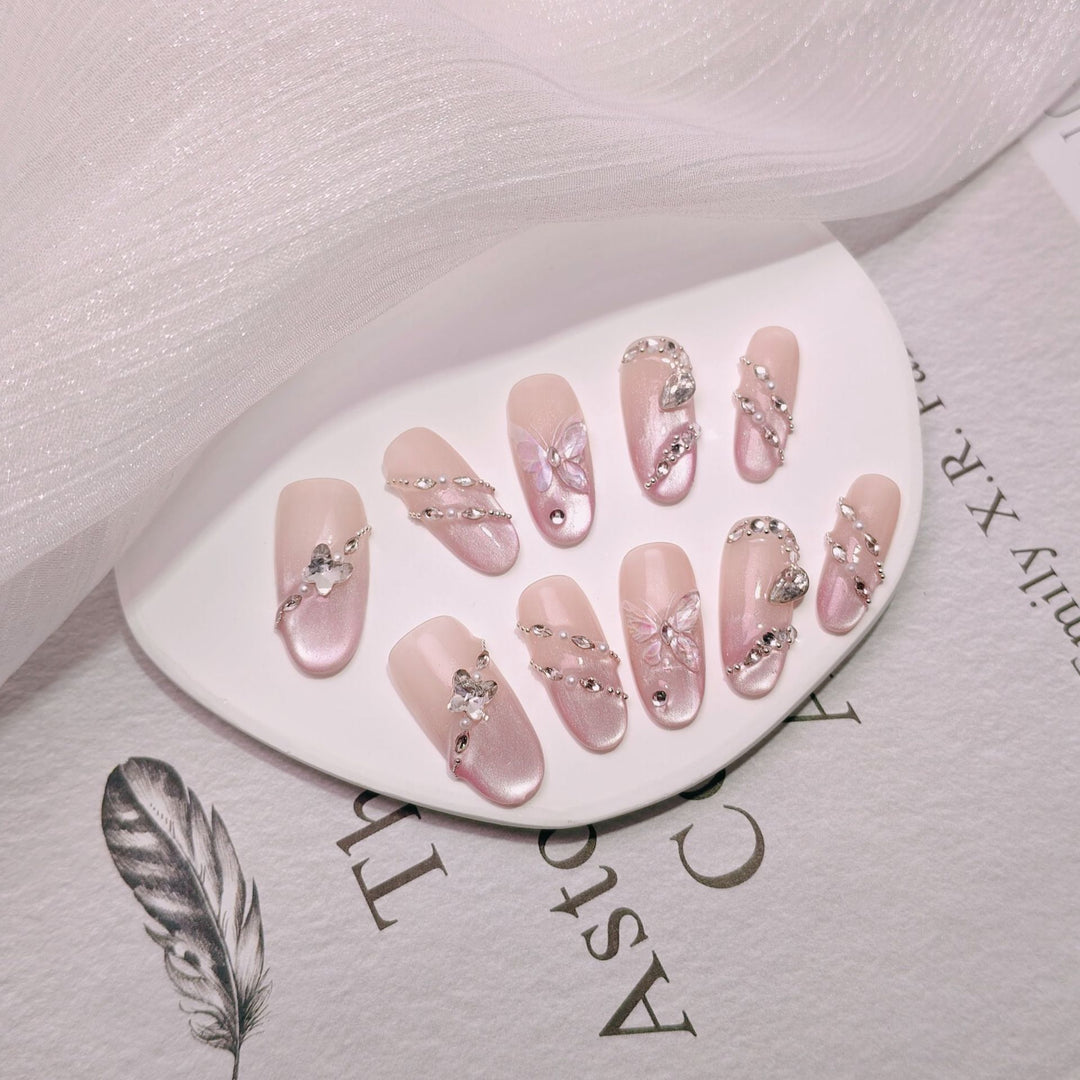 Elegant French Tip Press-On Nails Stornfield