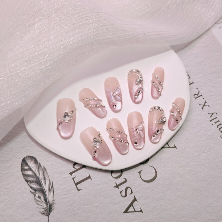 Elegant French Tip Press-On Nails Stornfield