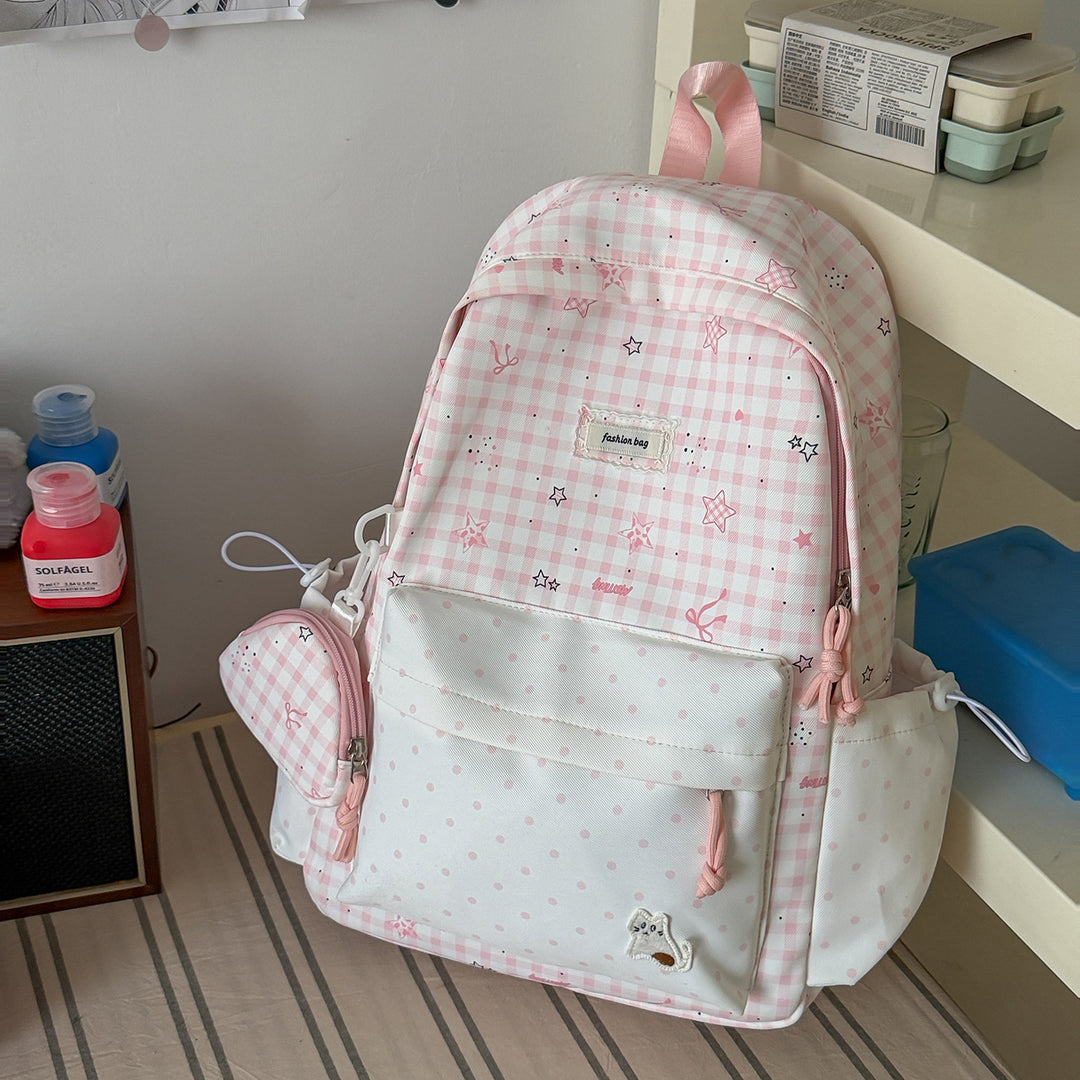 Stylish Checks Print Casual Backpack Stornfield