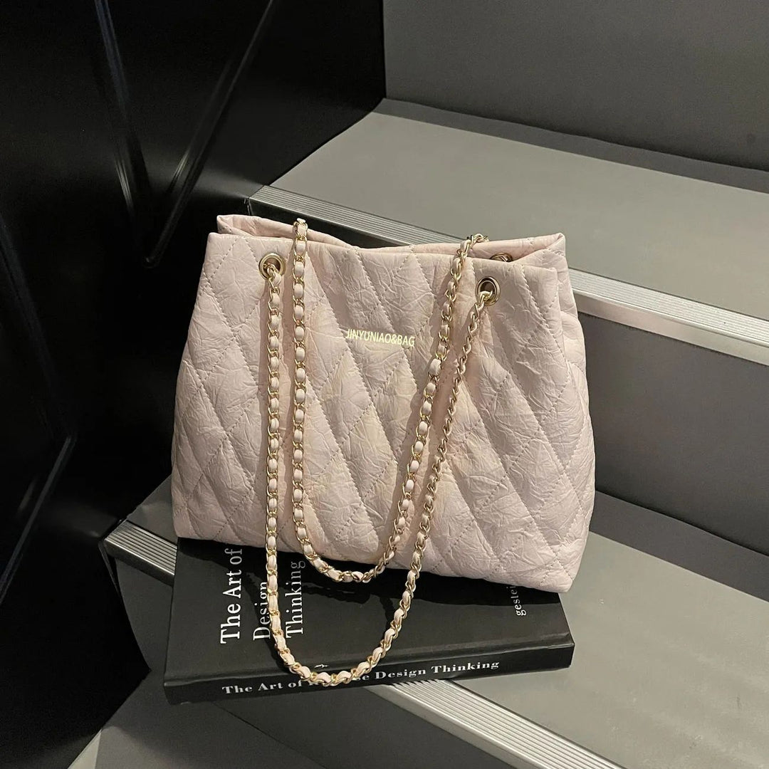 Quilted Chain-Detail Tote Bag Stornfield