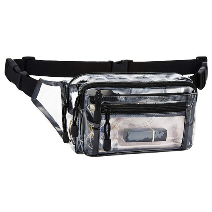 Transparent belt bag with multiple zippered compartments Stornfield