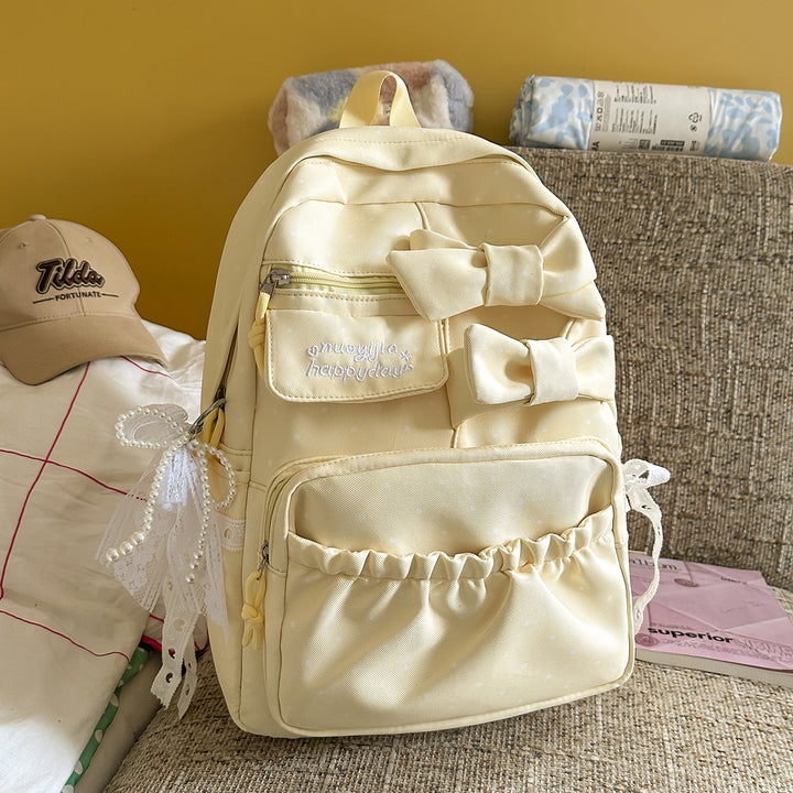 Bow-Embellished Casual Backpack Stornfield