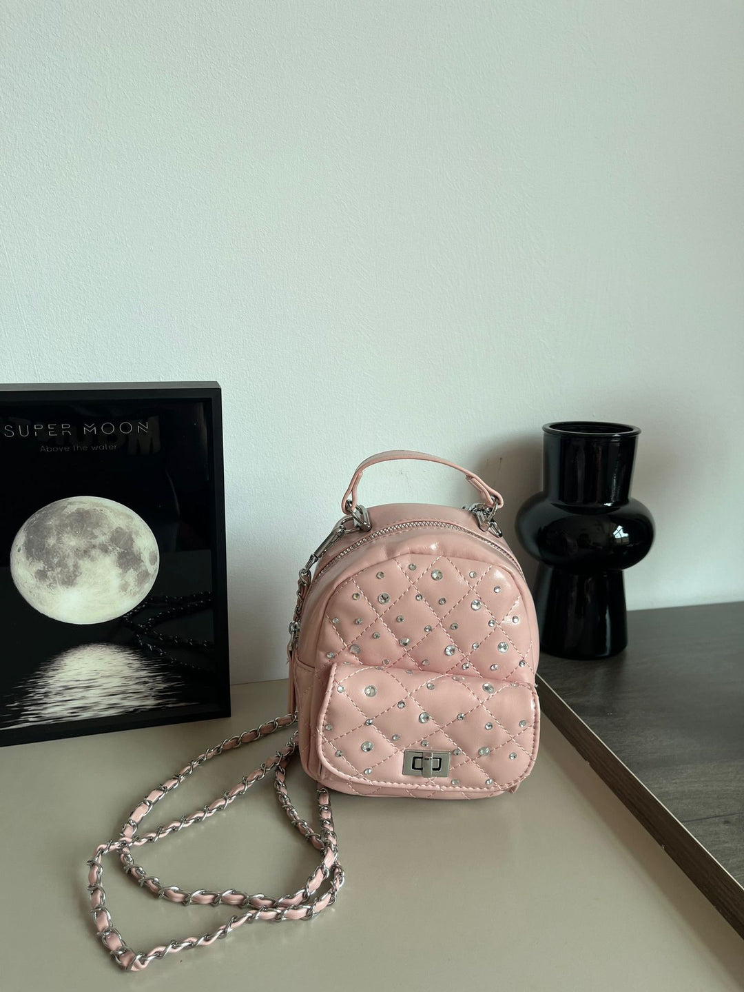 Quilted Mini Backpack with Rhinestone Accents Stornfield