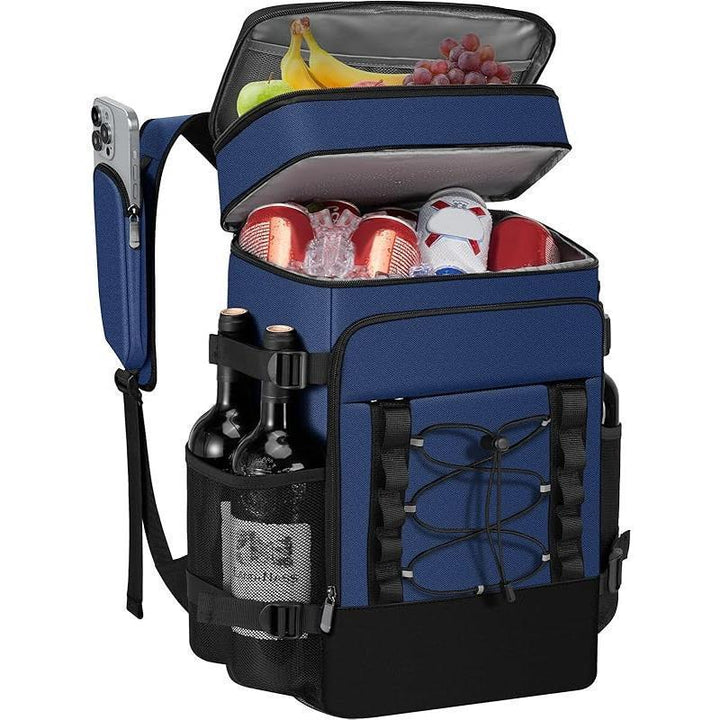 Unisex insulated cooling backpack with bottle holder, organizer pocket and padded carrying comfort Stornfield