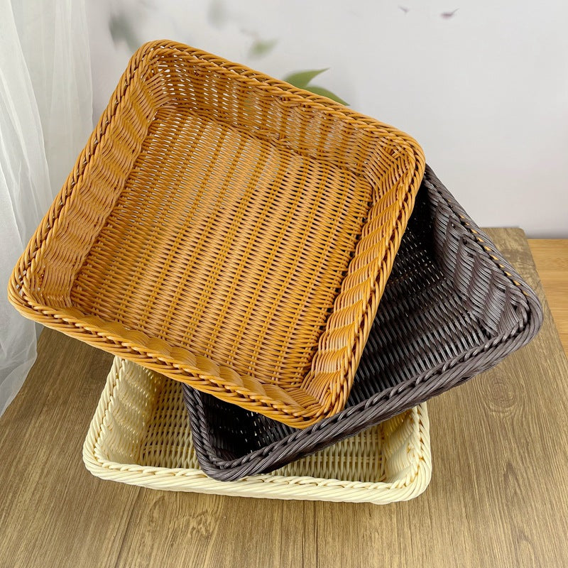 Women rectangular woven storage basket Stornfield