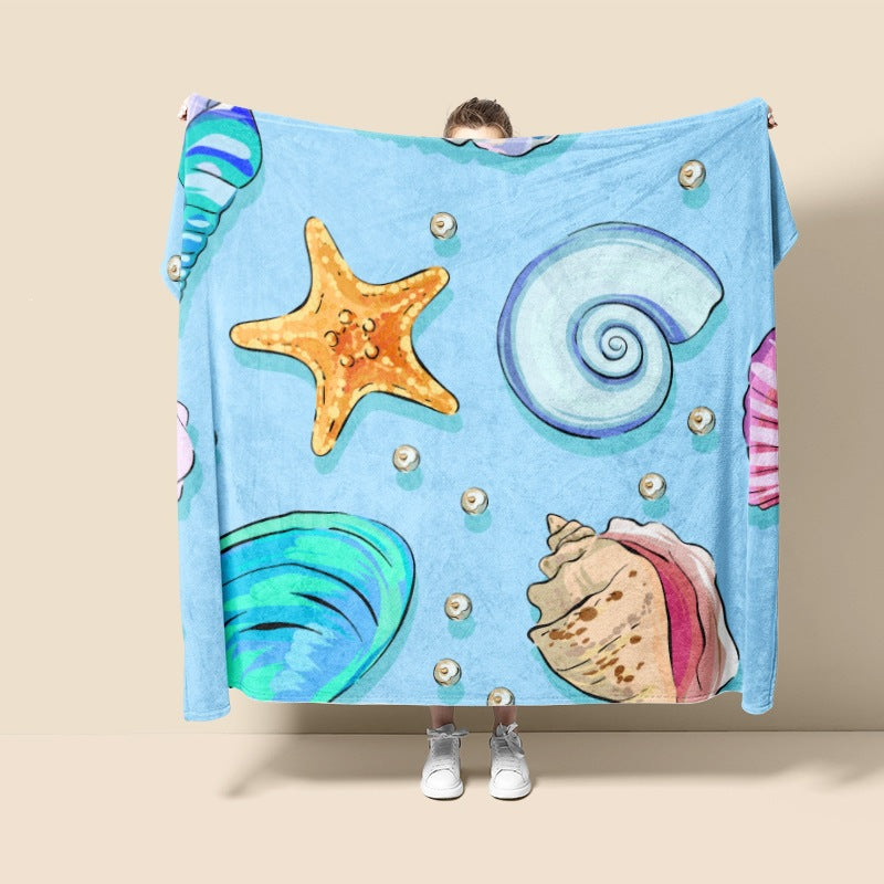 Decorative Ocean-Themed Throw Blanket